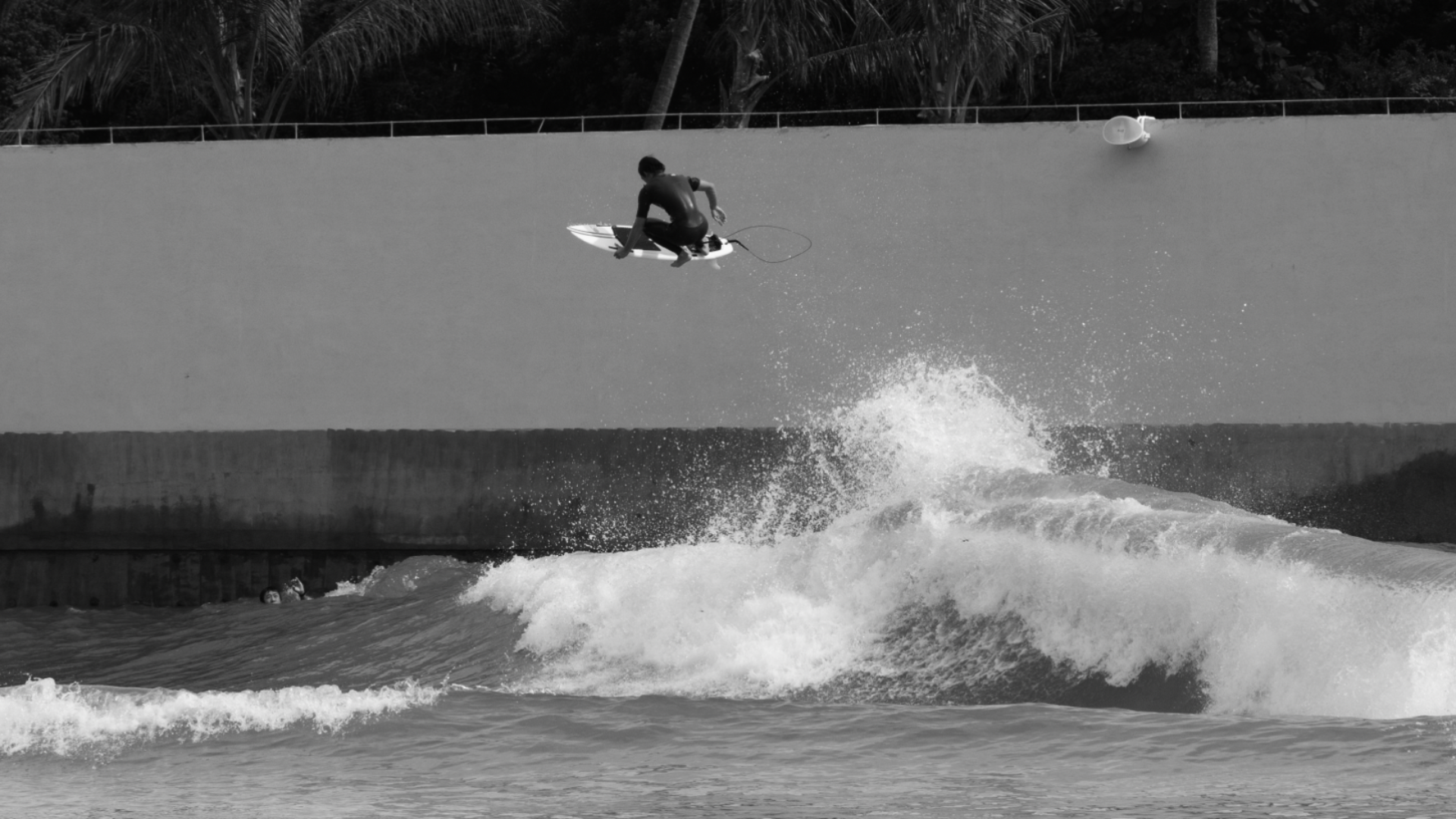 Ryji Masuda going huge on the McFly air section at PerfectSwell Riyue Bay