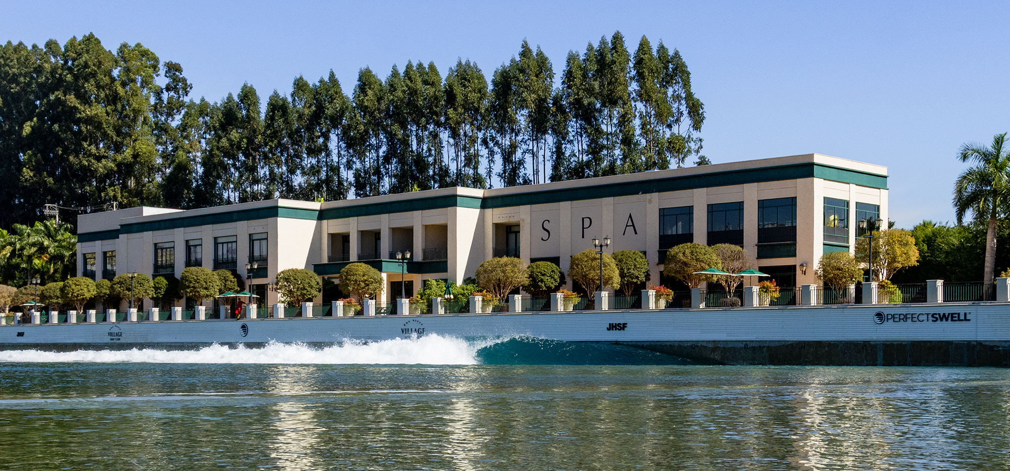 The spa above the PerfectSwell wave pool in Brazil